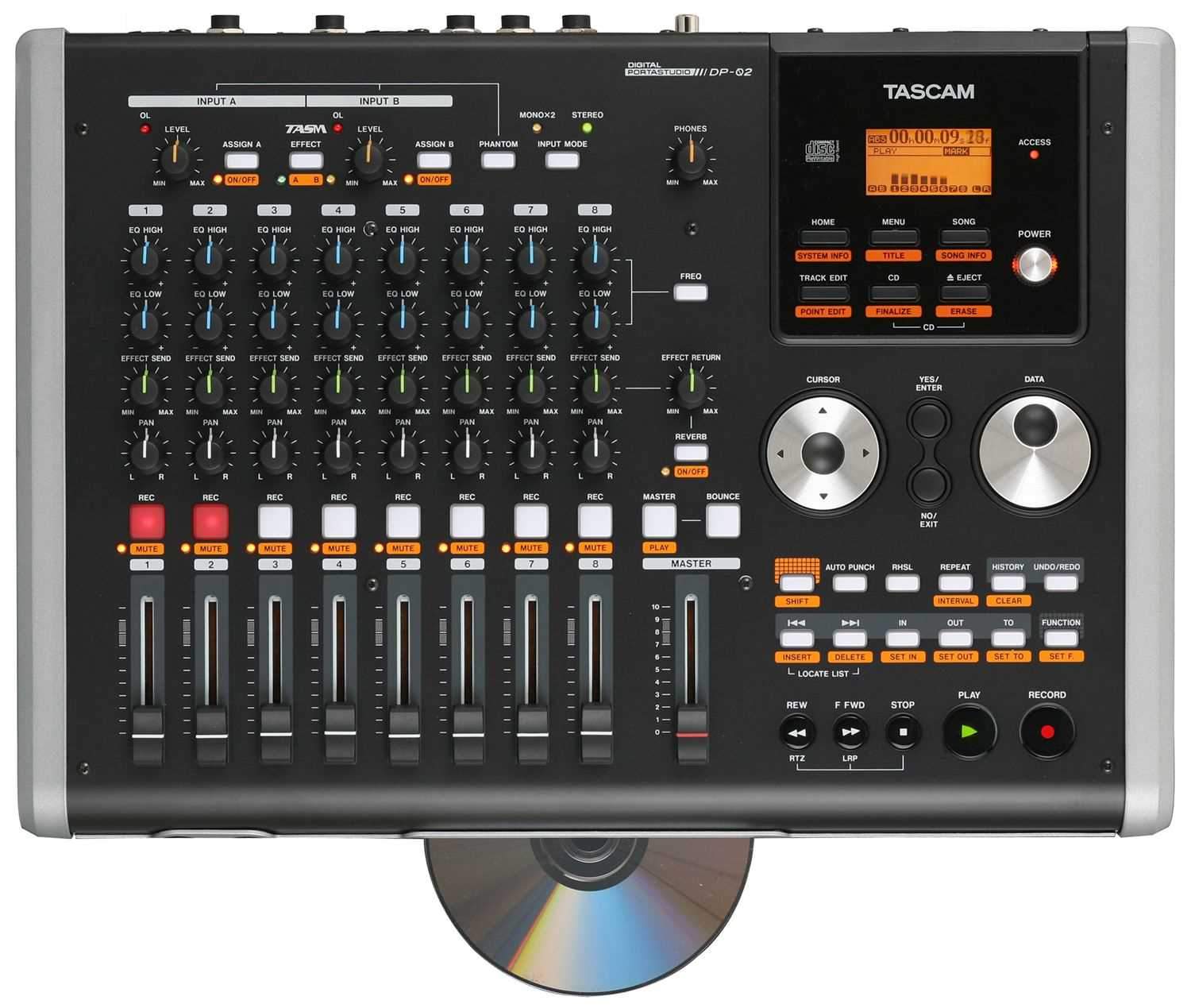 Tascam DP-02 8-Track Digital Rec CDRW and FX - ProSound and Stage Lighting