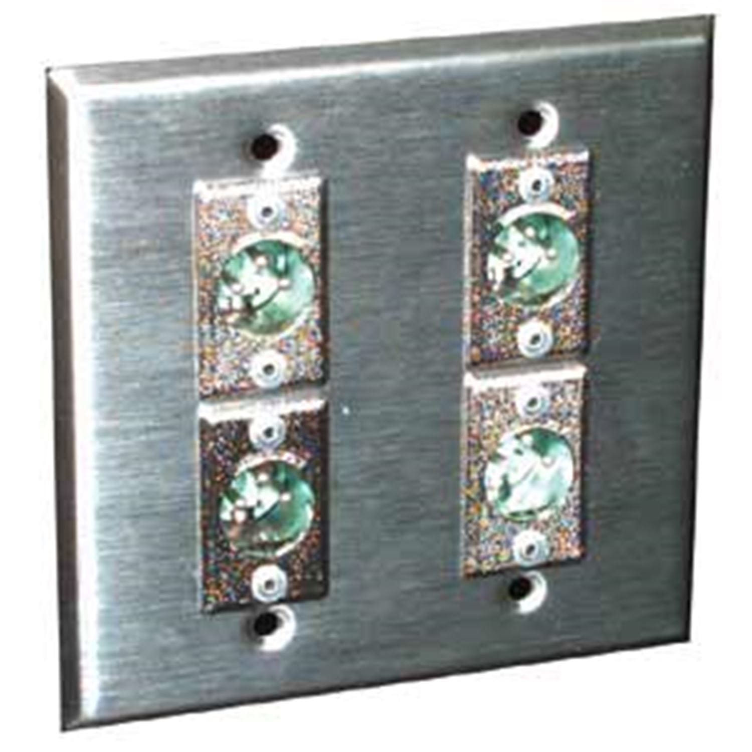 Rapco 4 XLR (F) Double Gang Mic Wall Mount Plate - ProSound and Stage Lighting