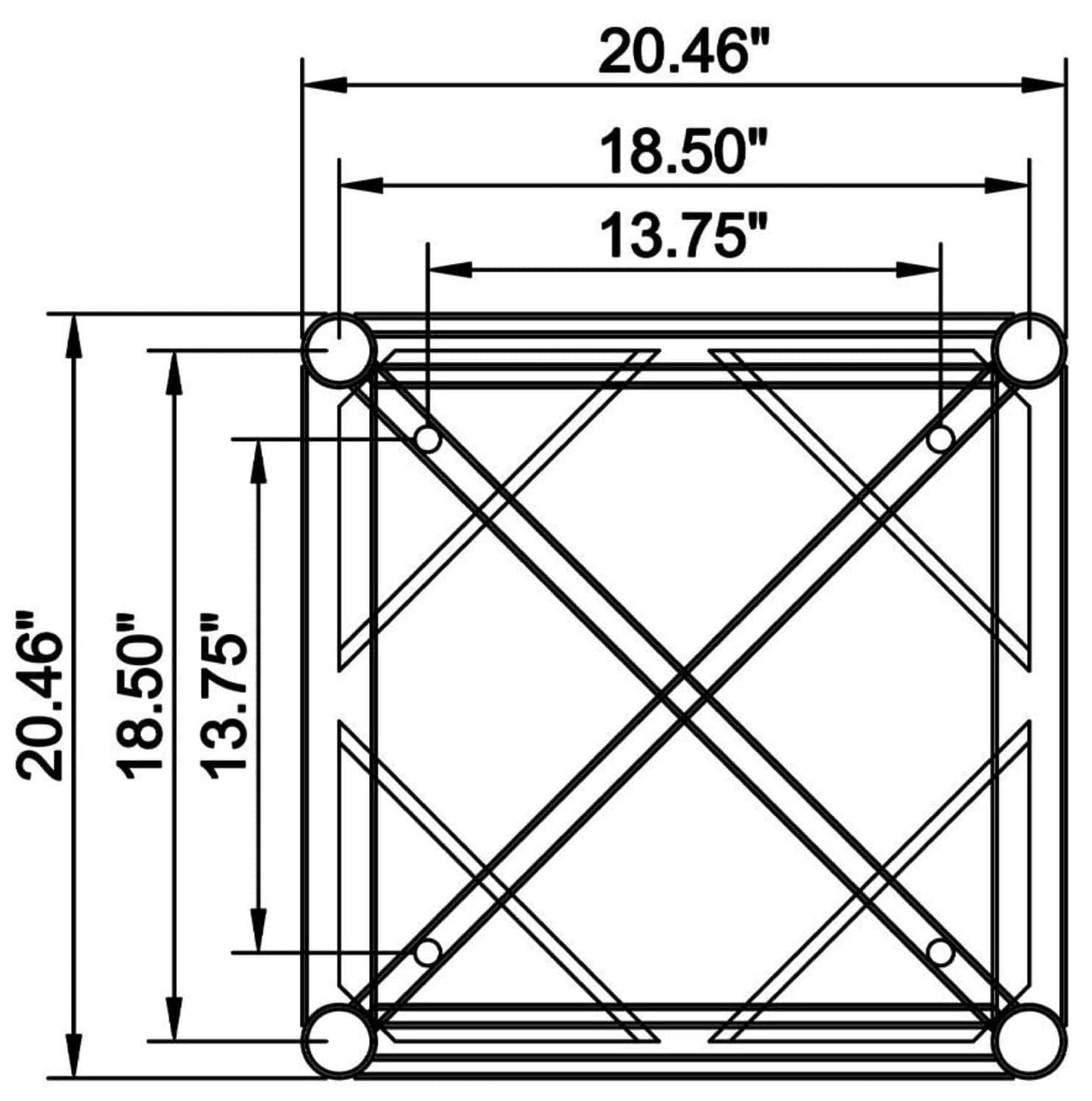 DuraTruss DT-GP20-10FT 10-Foot 20.5-Inch End Plate Square Truss - PSSL ProSound and Stage Lighting