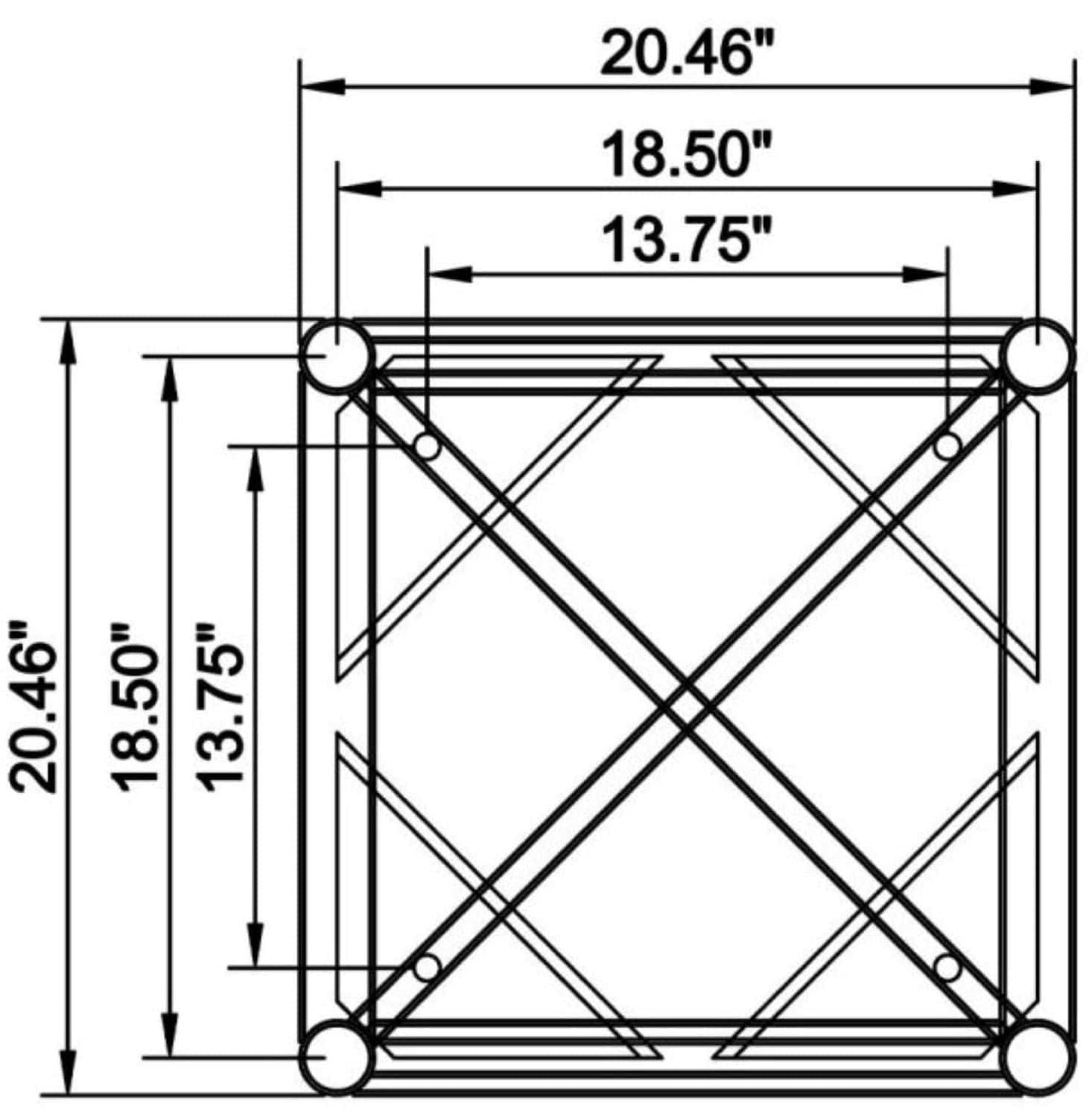 DuraTruss DT-GP20-5FT 5-Foot 20.5-Inch Plated Square Truss - PSSL ProSound and Stage Lighting