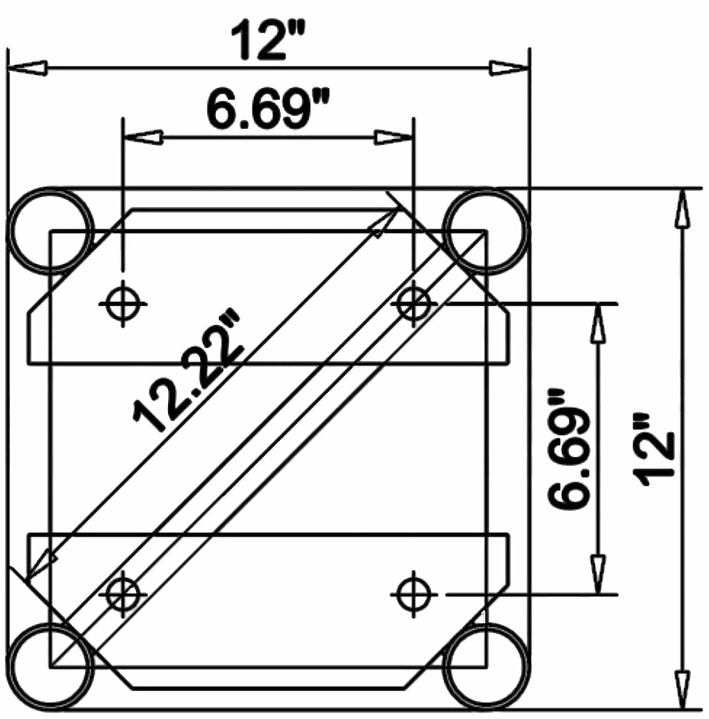 DuraTruss DT-GP3-BLK 3-Foot End-Plated Square Truss -Black - PSSL ProSound and Stage Lighting