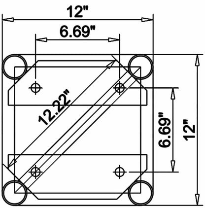 DuraTruss DT-GP3-BLK 3-Foot End-Plated Square Truss -Black - PSSL ProSound and Stage Lighting