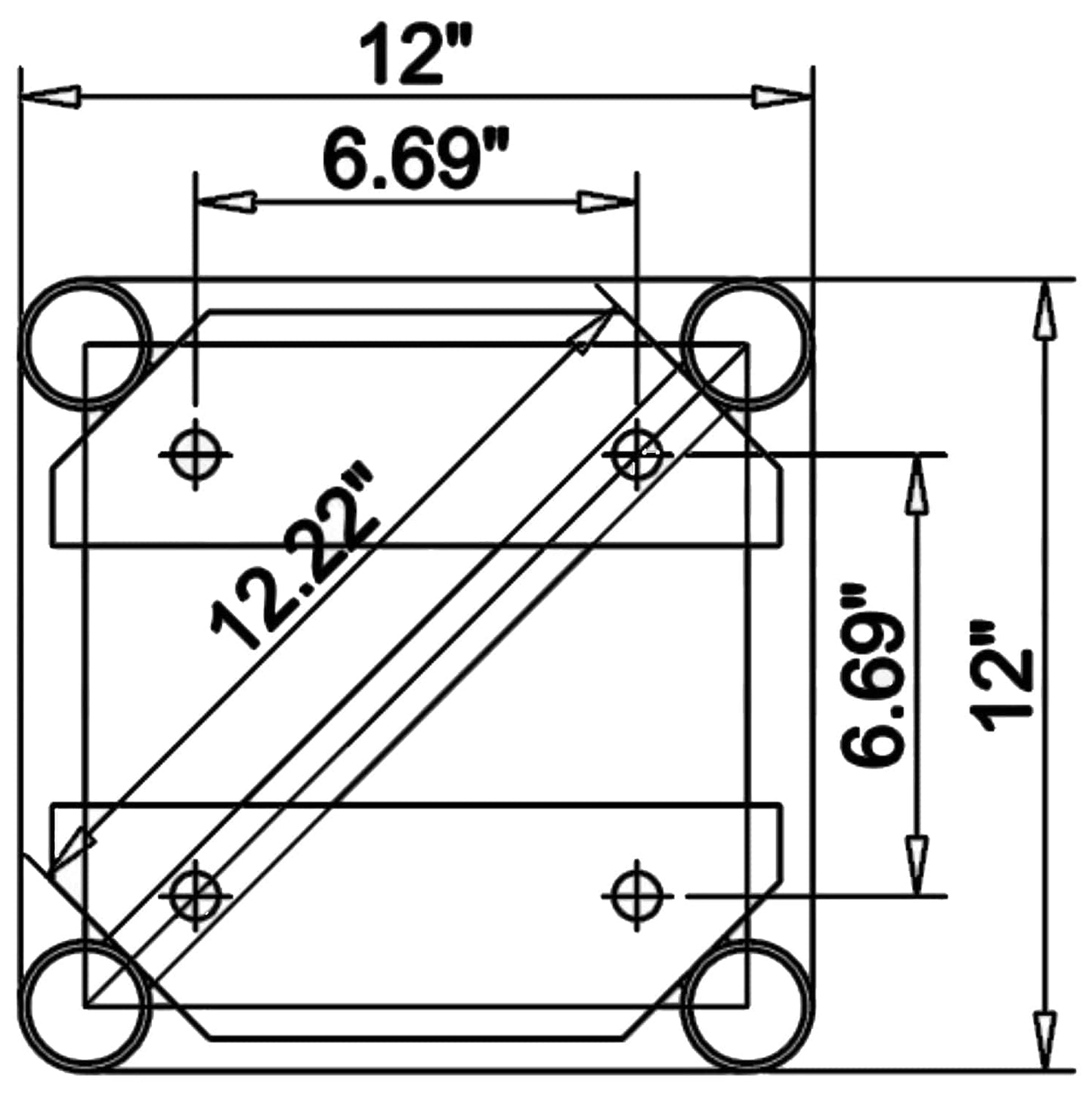 DuraTruss DT-GP8-BLK 8-Foot End-Plated Square Truss -Black - PSSL ProSound and Stage Lighting