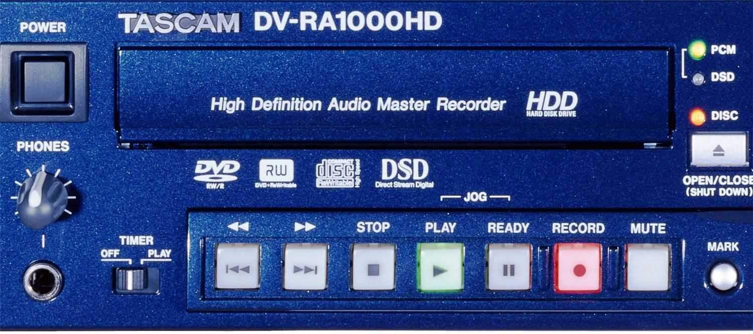 Tascam DV-RA1000HD High Resolution Master Recorder - ProSound and Stage Lighting