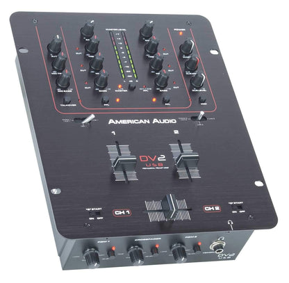 American Audio DV2 USB 2 Ch DJ Mixer with Audio I/O - ProSound and Stage Lighting