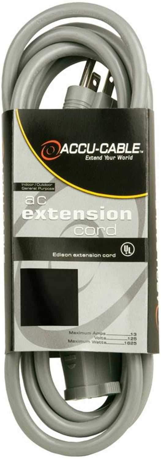 Accu-Cable EC12350G 50Ft 12G Extension Cord - Grey - ProSound and Stage Lighting