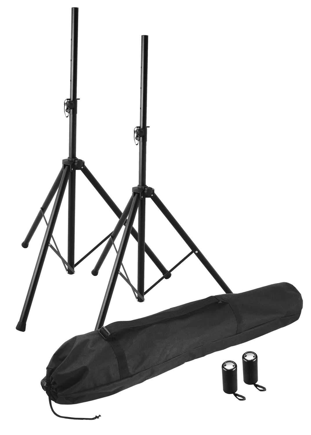 On Stage Economy Twin Speaker Stand/Road Bag Pac - ProSound and Stage Lighting