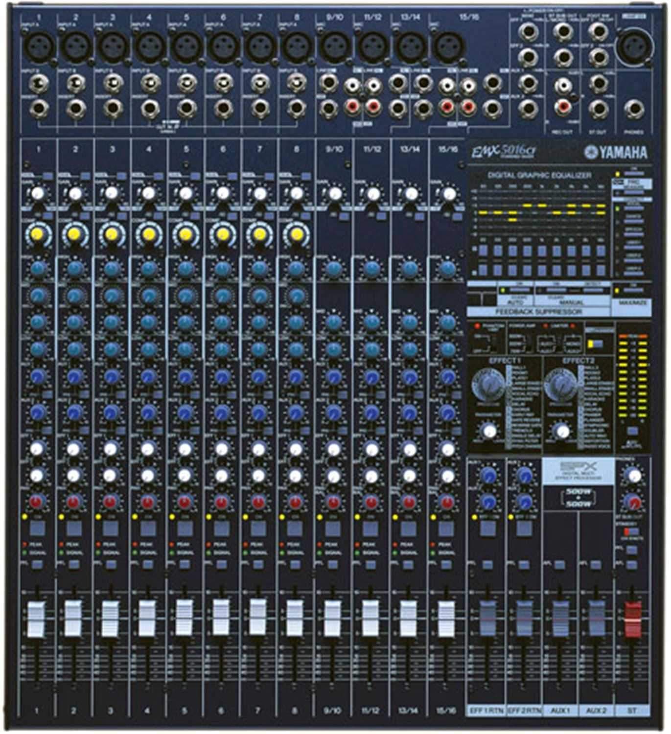 Yamaha EMX5016CF 500W Per Channel Powered Mixer - ProSound and Stage Lighting