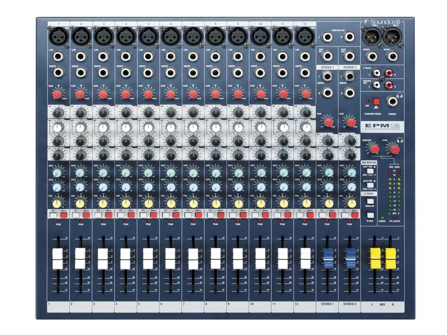 Soundcraft EPM-12 Multipurpose 12 Channel Mixer – Solotech