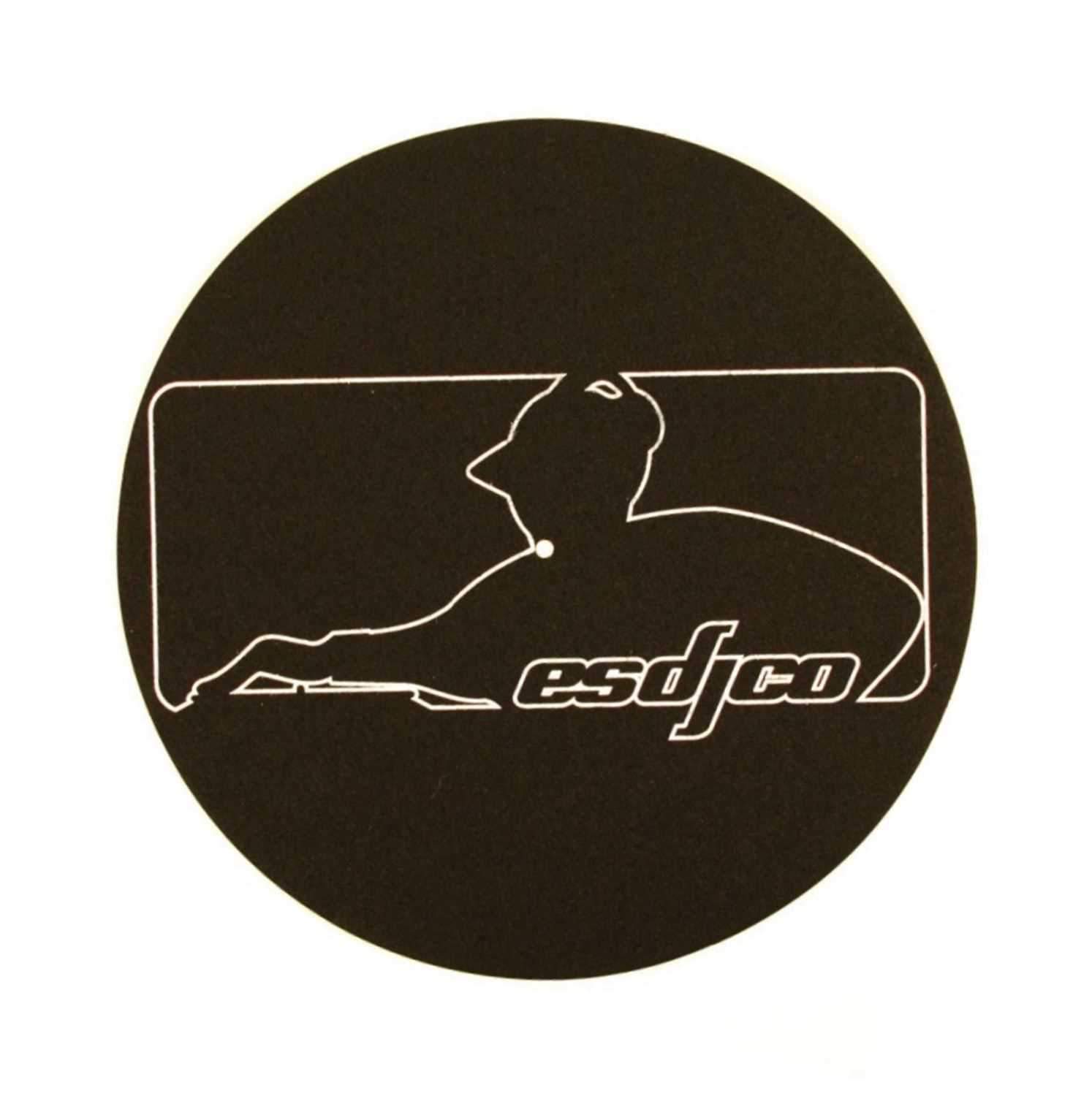 Esdjco The Man Slipmat Black with White Logo (Pair) - ProSound and Stage Lighting