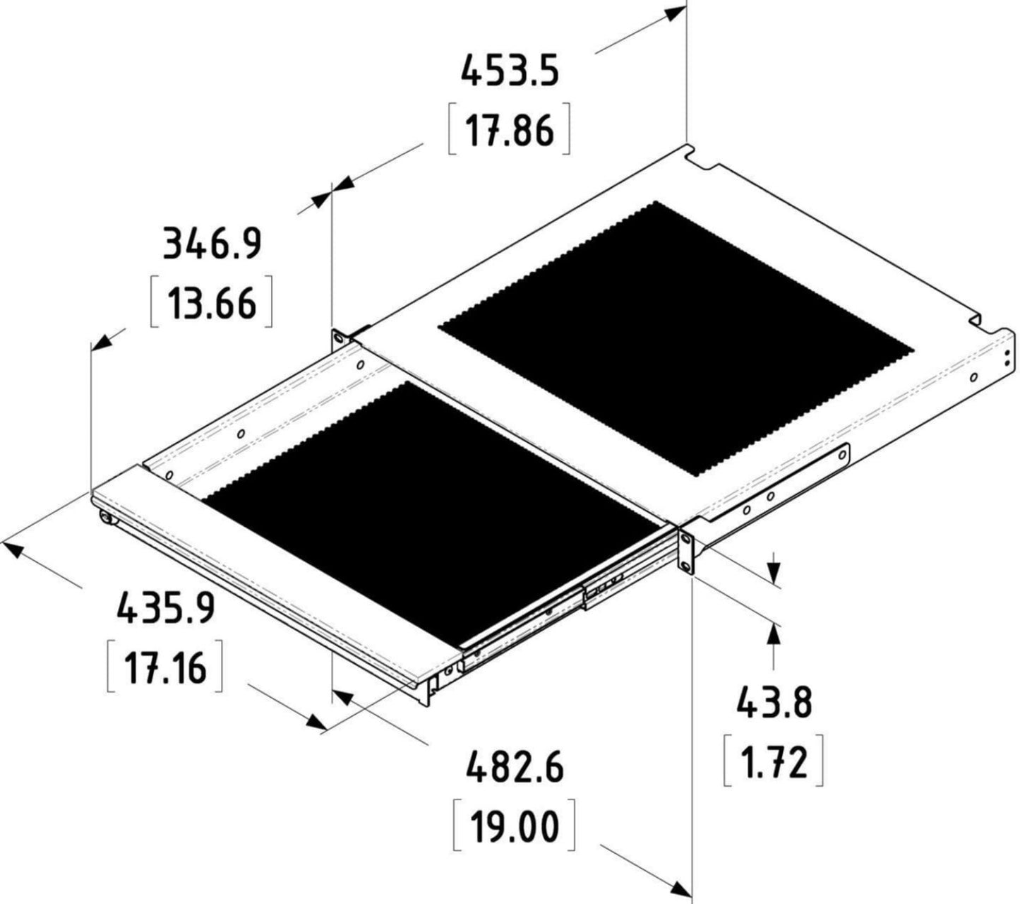 Penn Elcom 19 Inch Universal 1U Lockable Laptop Tray - Vented - ProSound and Stage Lighting