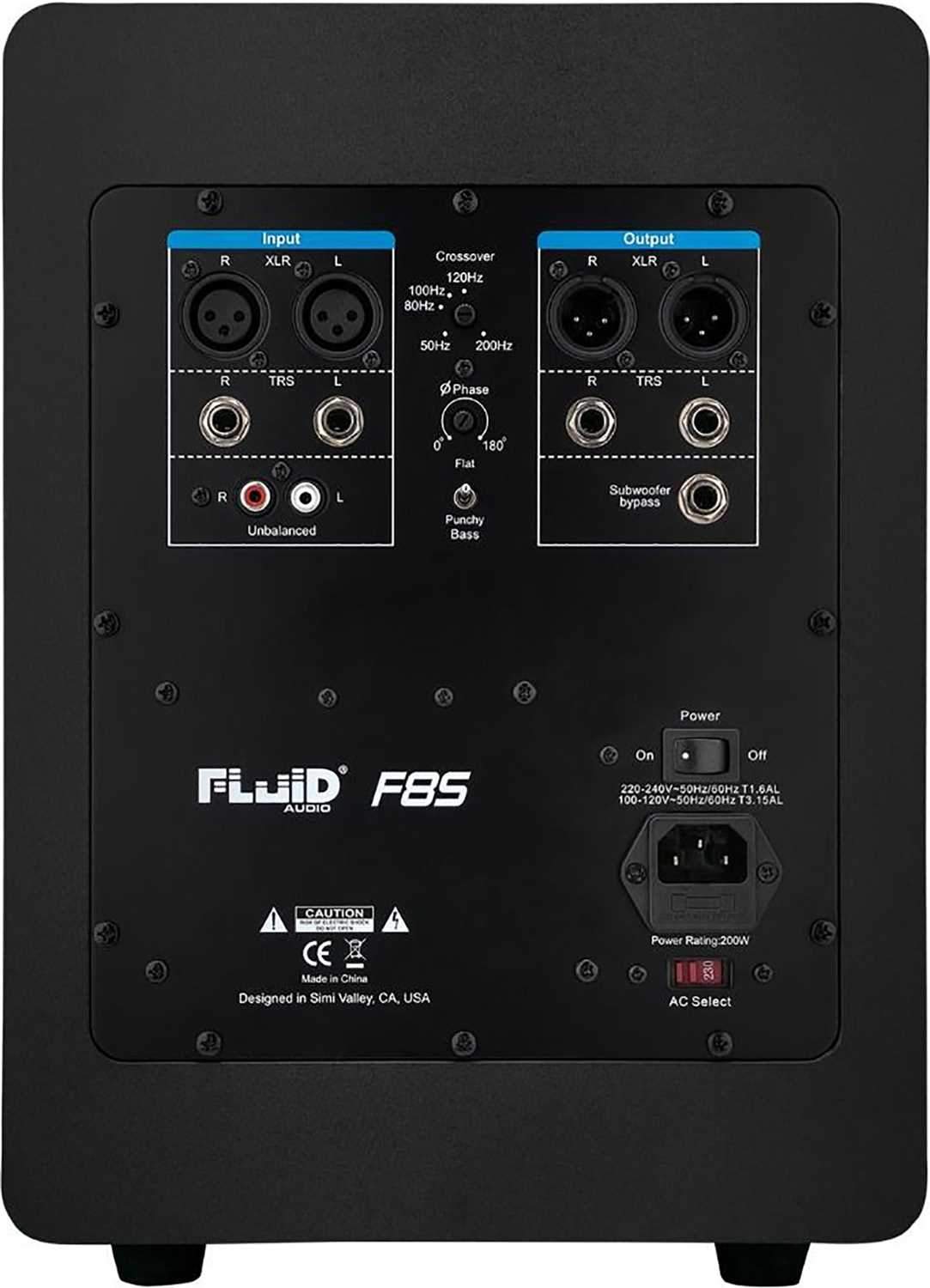 Fluid Audio F8S 8-Inch Powered Studio Subwoofer - ProSound and Stage Lighting