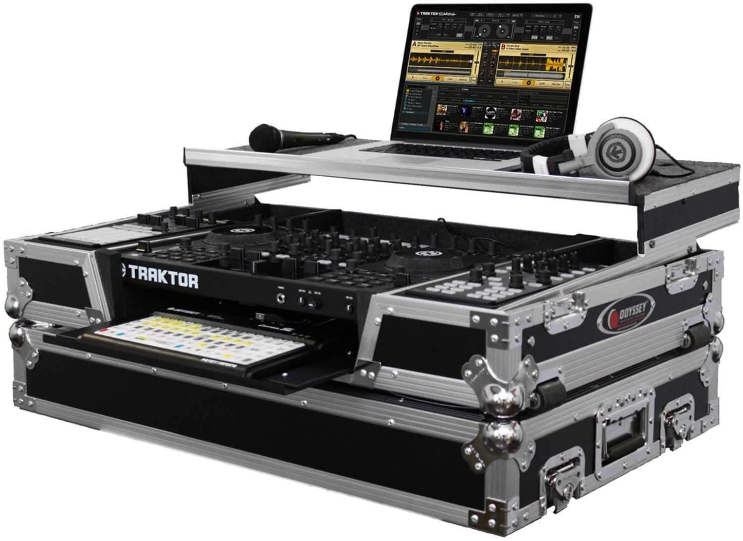 Odyssey FFXGSTKS4FX1W DJ Traktor Kontrol Case with Laptop Tray - ProSound and Stage Lighting