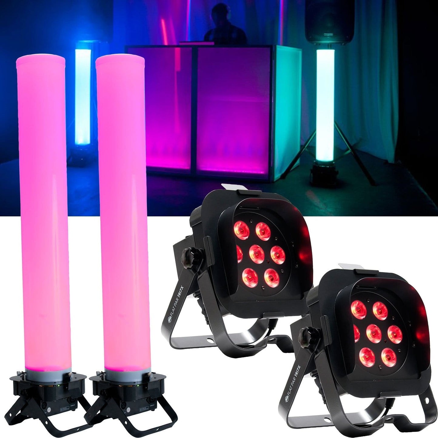 ADJ American DJ Flat PAR Magna Pak with 2 Flat Par 7XS - ProSound and Stage Lighting