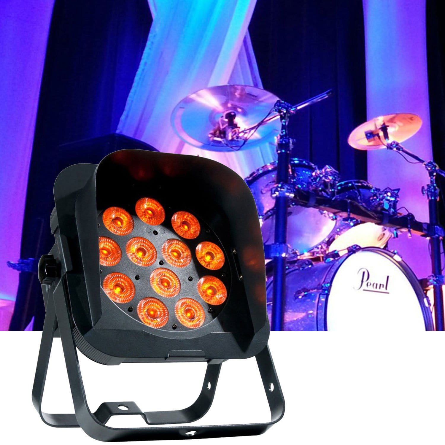 ADJ American DJ Flat Par QA12XS RGBA LED Light with Snoot - ProSound and Stage Lighting