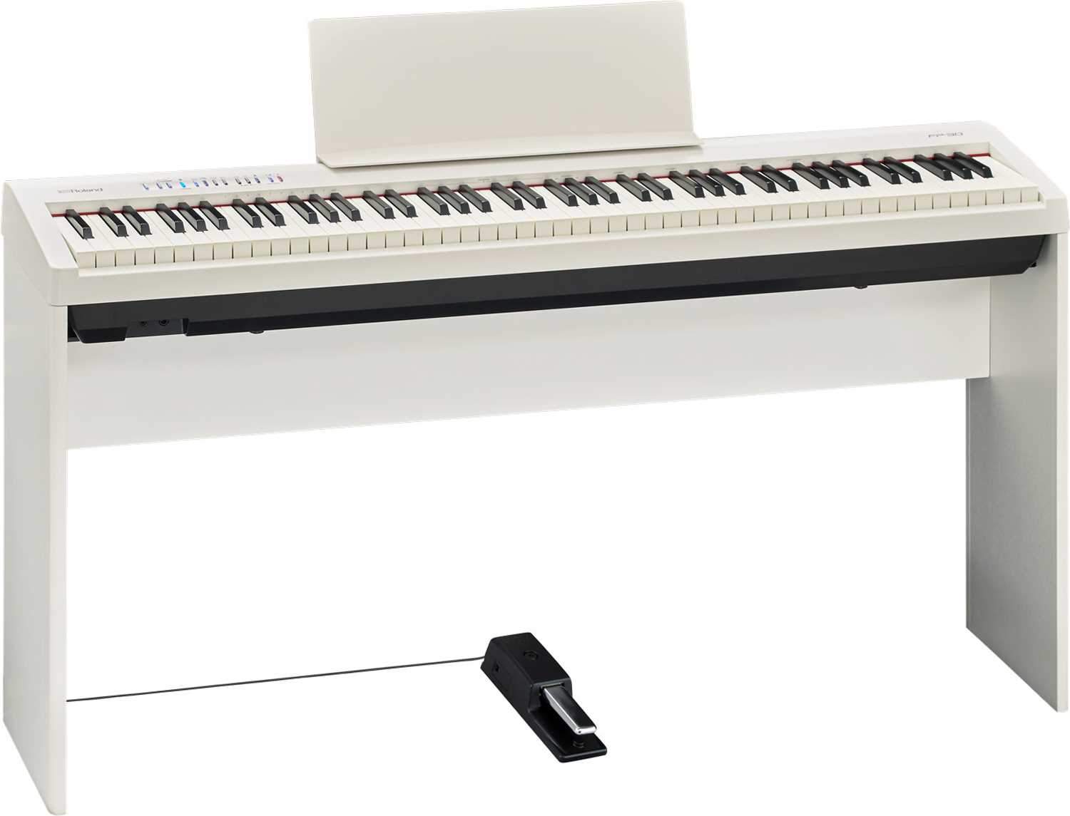 Roland FP-30-WH Digital Portable Piano White - ProSound and Stage Lighting