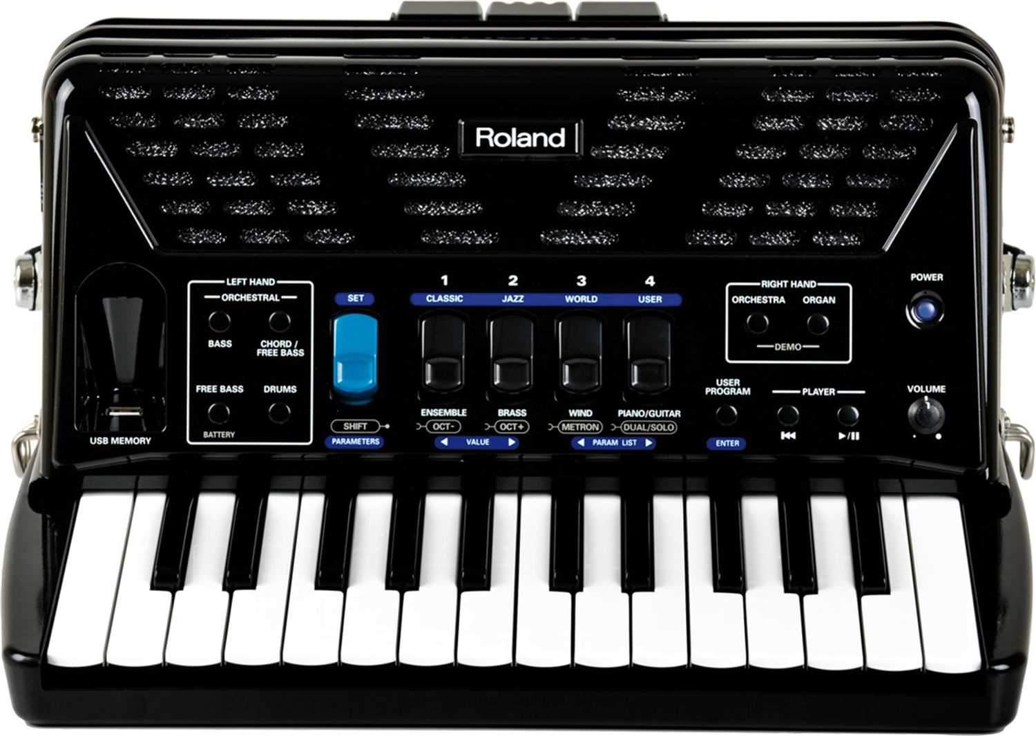 Roland FR-1X-BK V-Accordian Lite-Black with Keys - ProSound and Stage Lighting