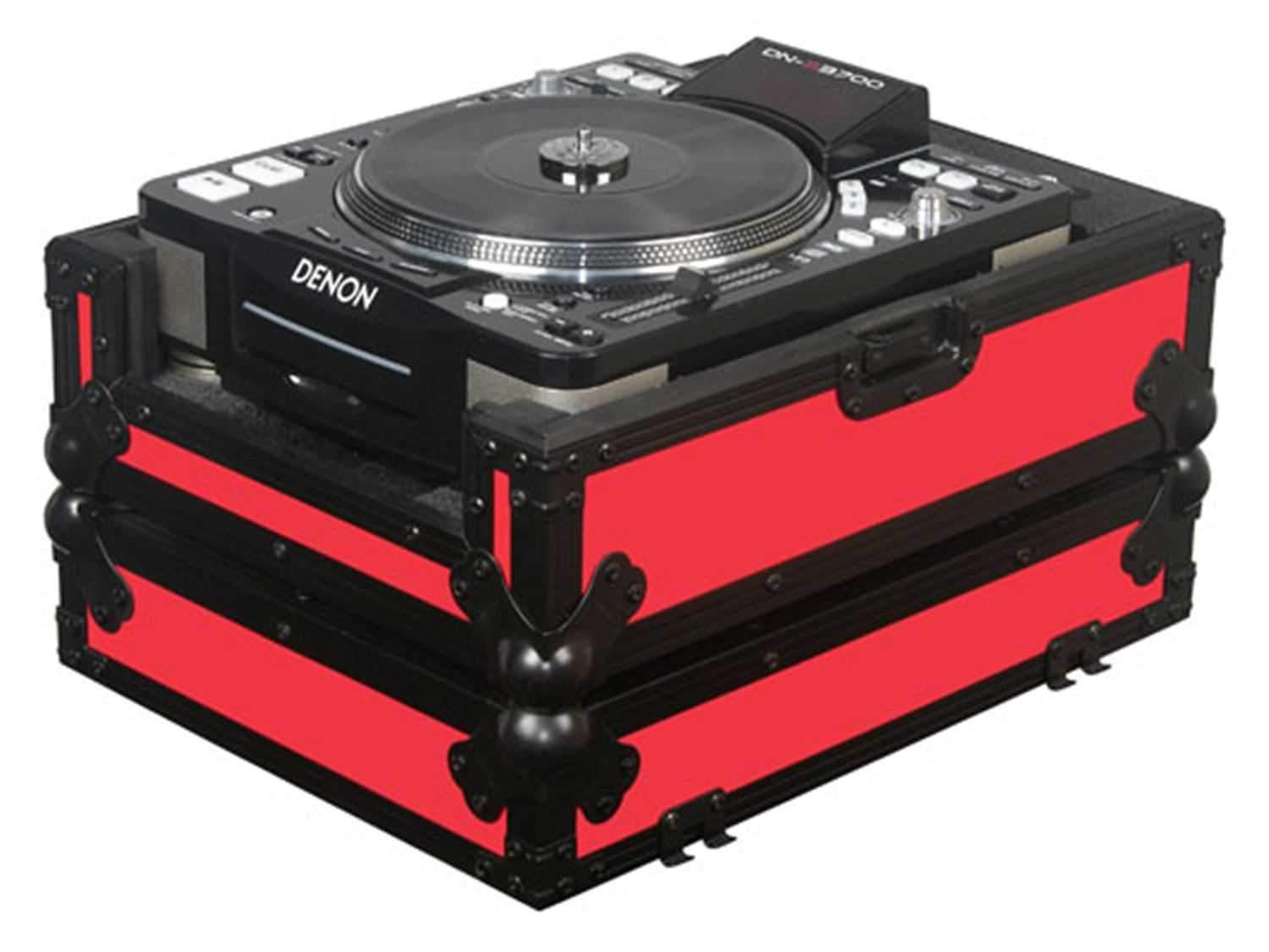 Odyssey FRCDJBKRED Red Large Format CD Player Case - ProSound and Stage Lighting