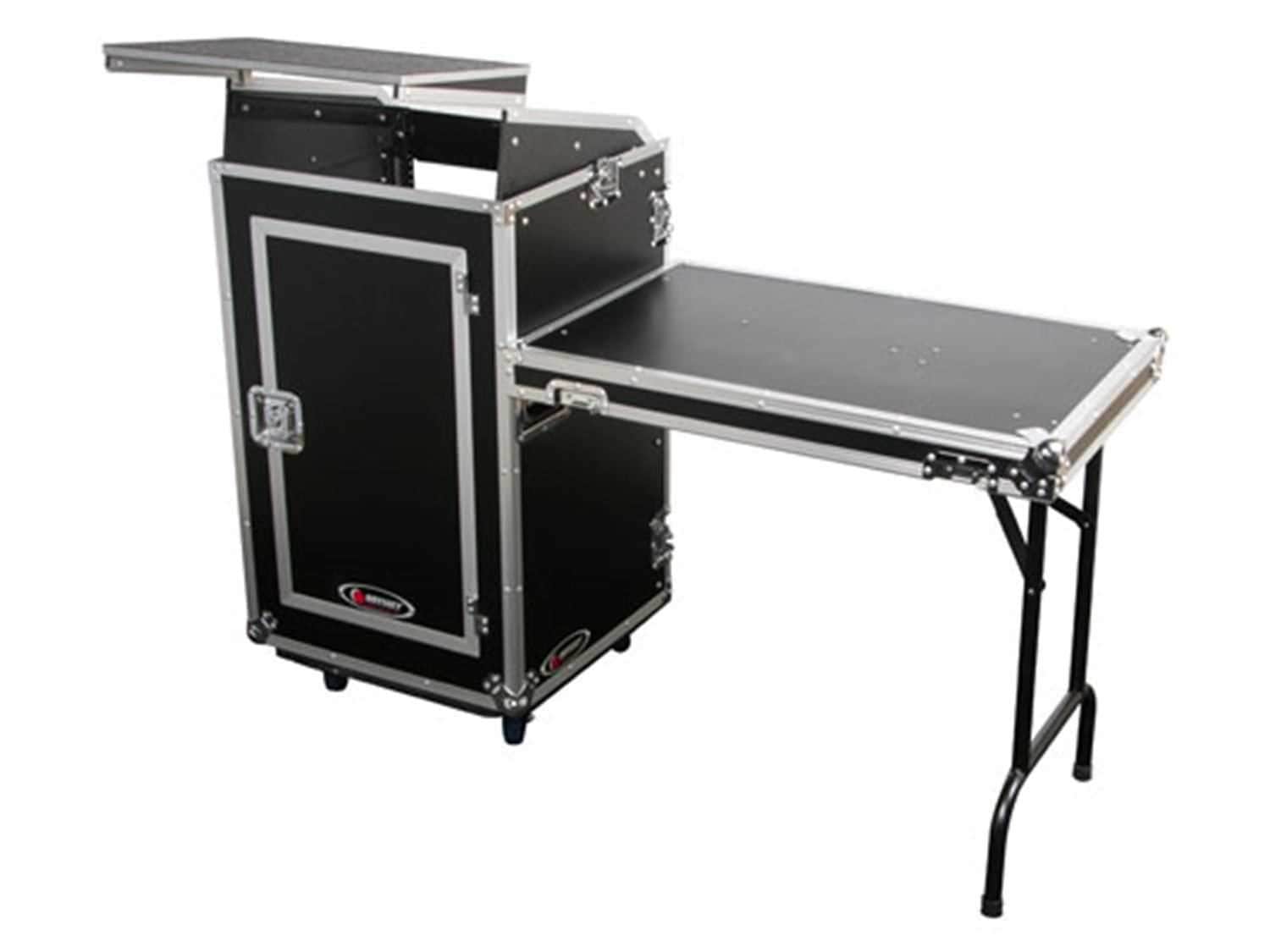 Odyssey 10U x16U Top Load Amp Rack & Glide DJ Case with Table - ProSound and Stage Lighting