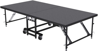 Staging 101 Roll-In Stage 4 Ft x 8 Ft 32 Inch High Carpet Finish - Unassembled - ProSound and Stage Lighting