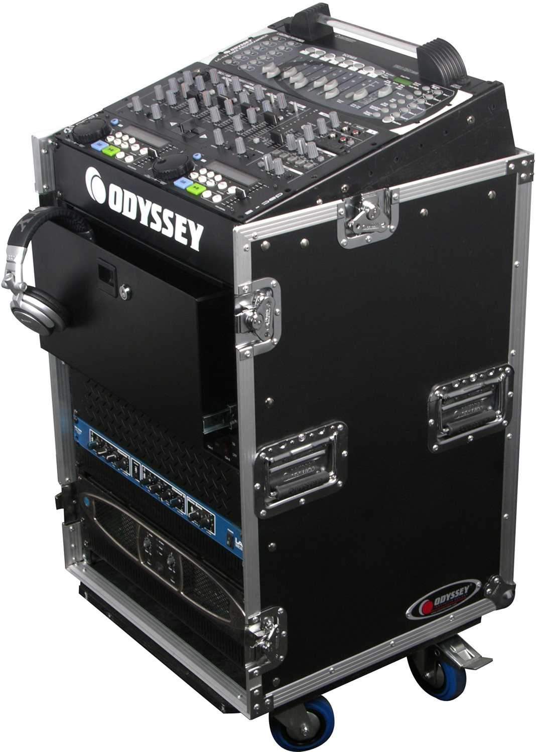 Odyssey ATA Rack 10U Slant 14U Vertical w Wheels - ProSound and Stage Lighting