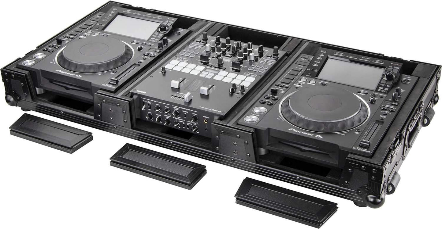 Odyssey FZ10CDJWXDBL Black Label Extra Deep CDJ Coffin for 12-Inch Mixer - ProSound and Stage Lighting