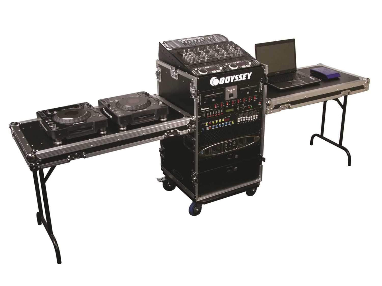 Odyssey FZ1214WDLX 12U X 14U Combo Rack with Tables - ProSound and Stage Lighting