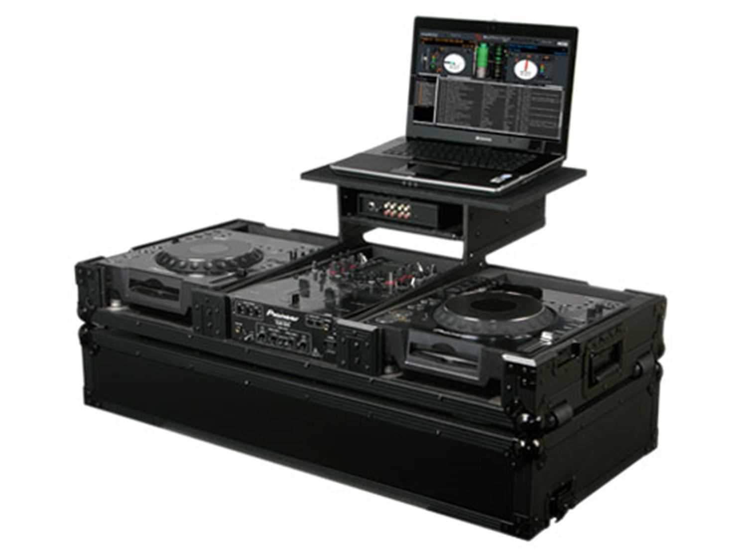 Odyssey FZGS10CDJWBL Black Glide DJ Coffin for 2 CD Players and 10-Inch Mixer - ProSound and Stage Lighting