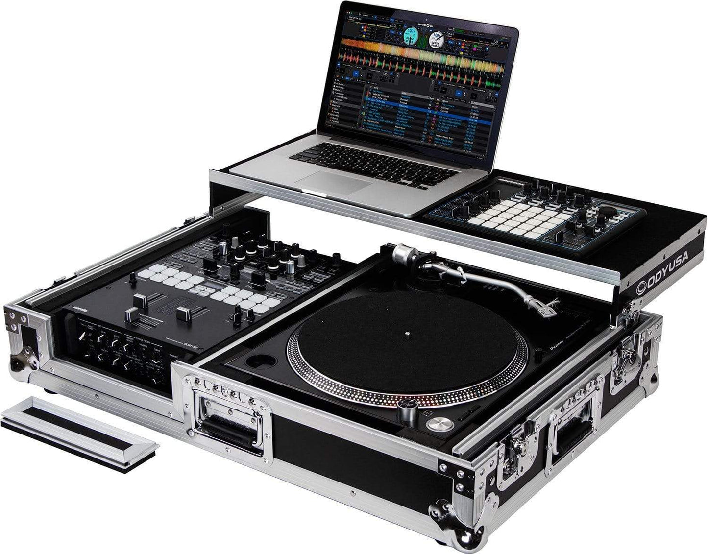 Odyssey FZGS1BM10W Single Turntable DJ Coffin for 10-Inch Mixer - ProSound and Stage Lighting