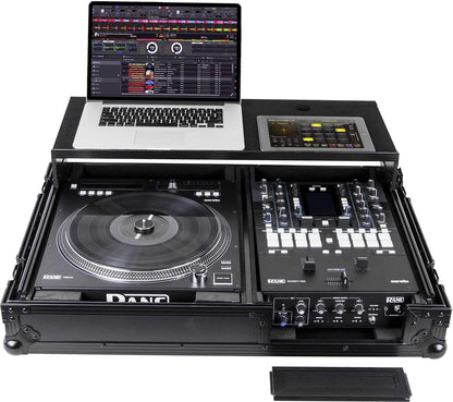 Odyssey FZGS1RA1272WBL Black Compact DJ Coffin with Wheels for Rane Twelve & Seventy-Two - ProSound and Stage Lighting