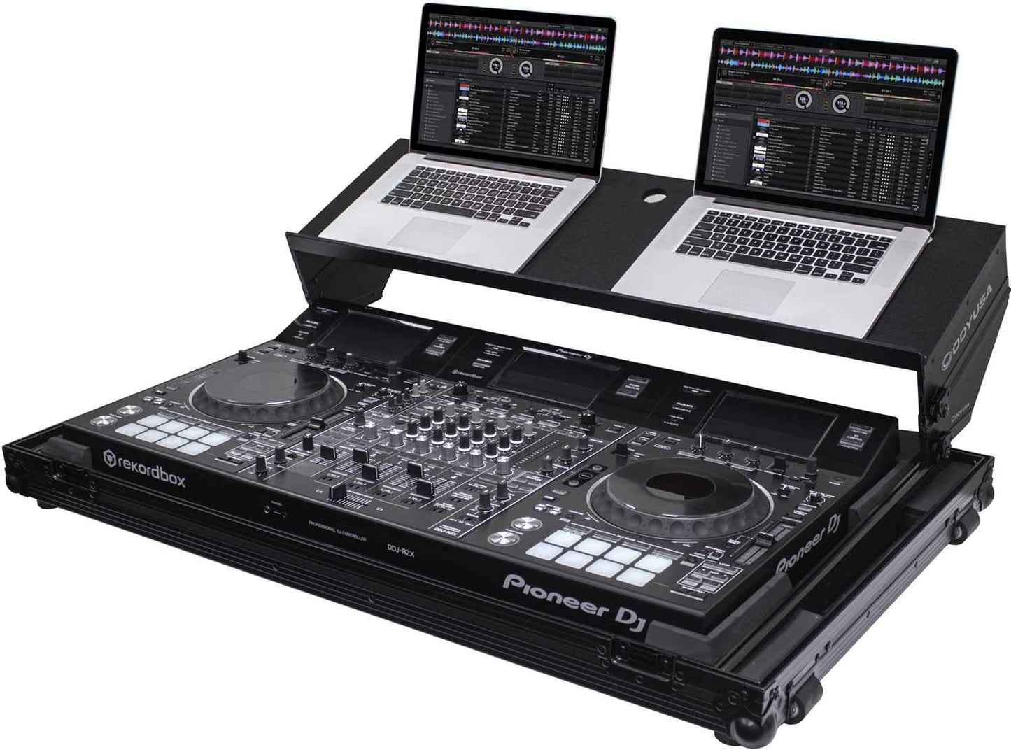 Odyssey FZGSADDJRZXWBL Producer Black Angled Glide Case for Pioneer DDJ-RZX - ProSound and Stage Lighting