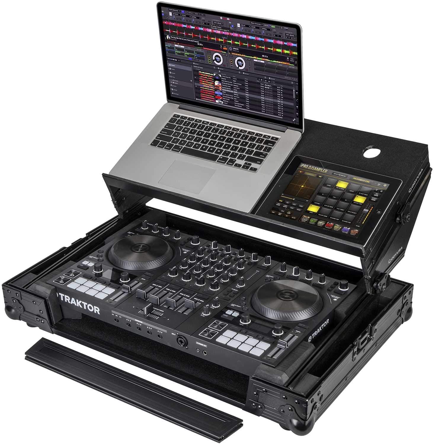 Odyssey Black Label Angled Glide Case for Traktor Kontrol S4 MK3 - ProSound and Stage Lighting