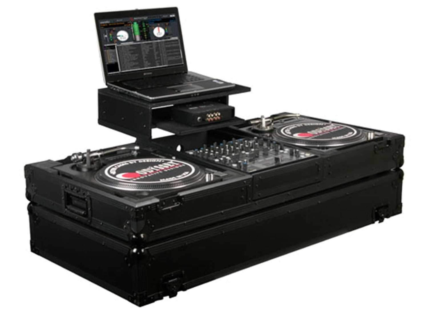 Odyssey Black DJ Coffin for 12 in Mixer Turntabl - ProSound and Stage Lighting