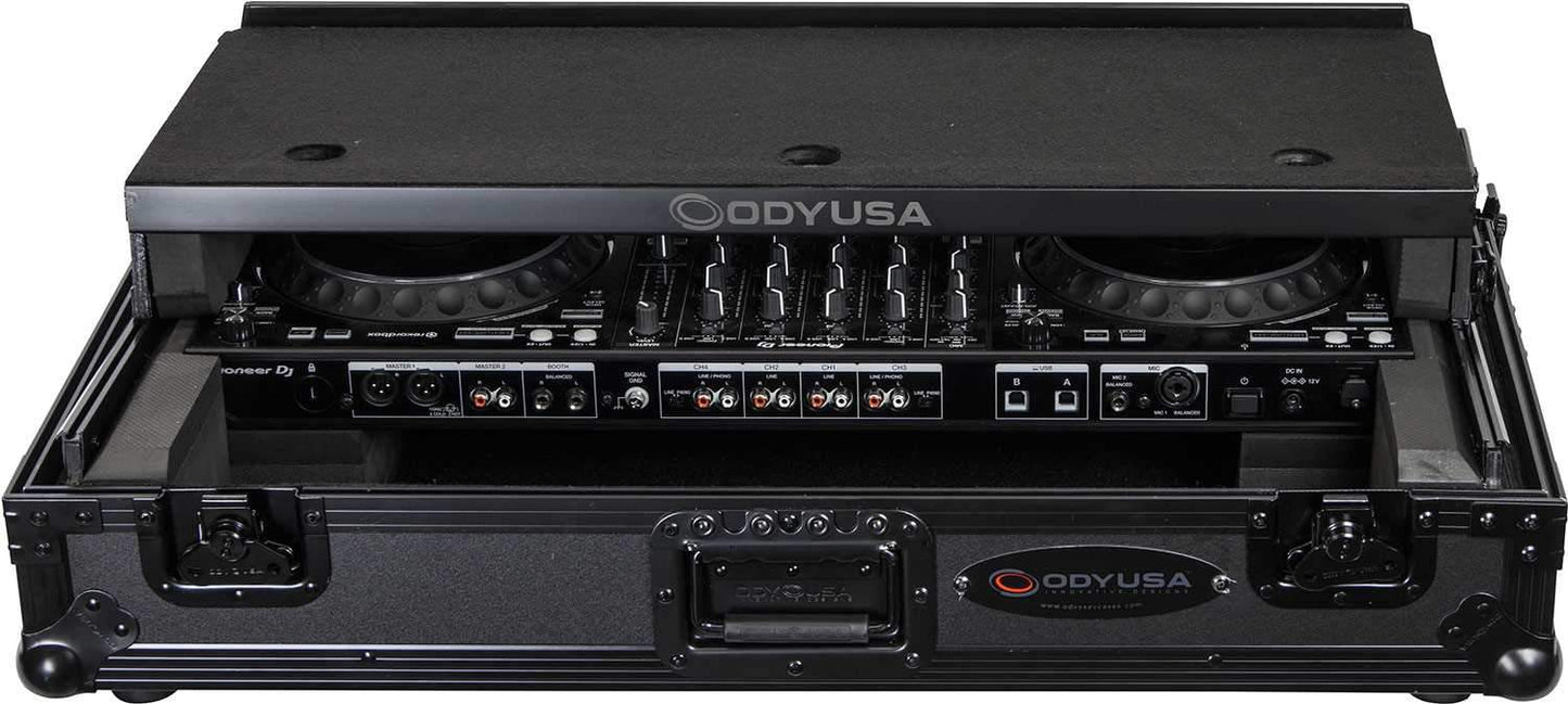 Odyssey FZGSDDJ1000W1BL Black Glide Case with 1U Rack for Pioneer DDJ-1000SRT - ProSound and Stage Lighting