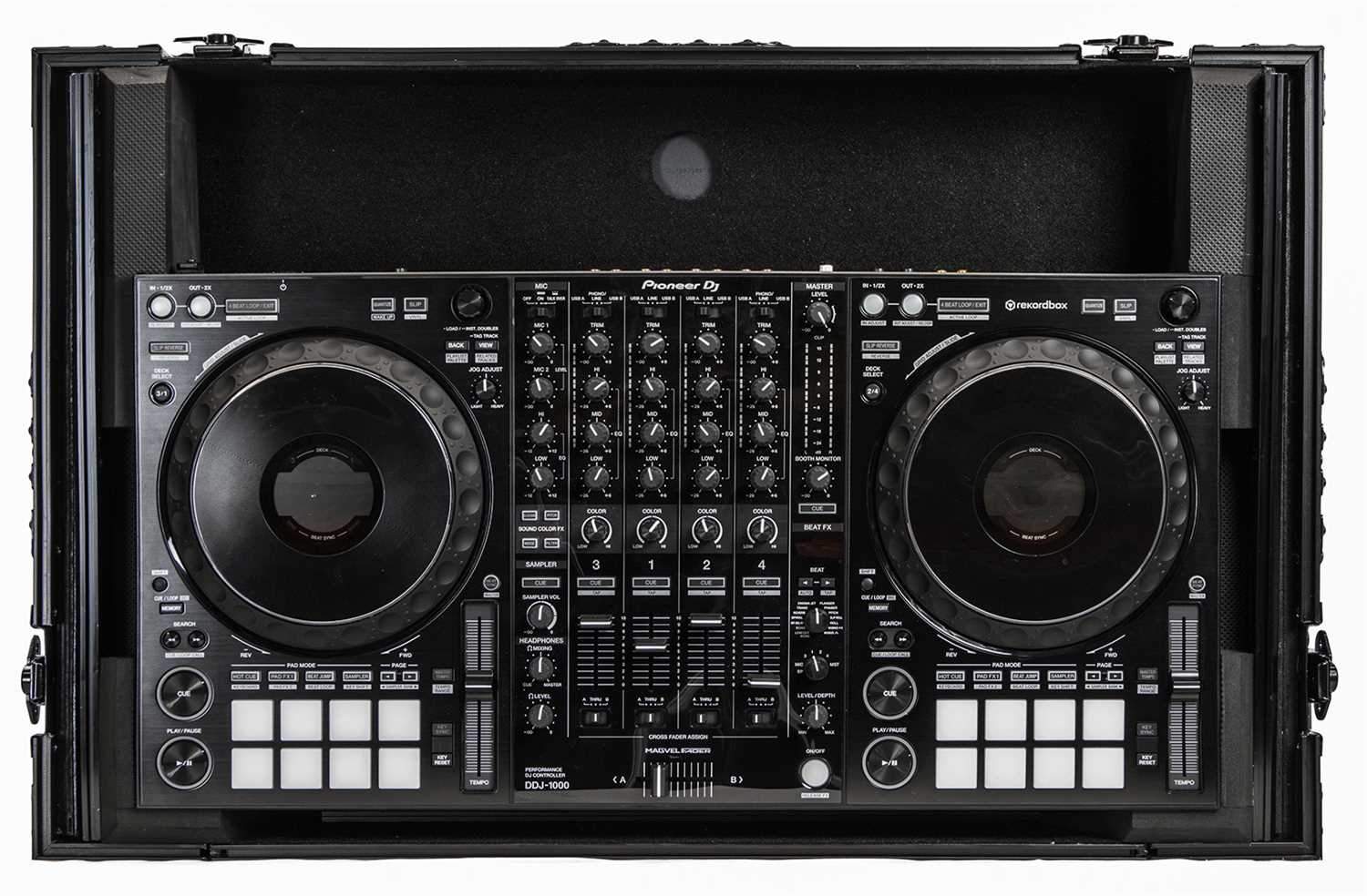 Odyssey FZGSDDJ1000W1BL Black Glide Case with 1U Rack for Pioneer DDJ-1000SRT - ProSound and Stage Lighting