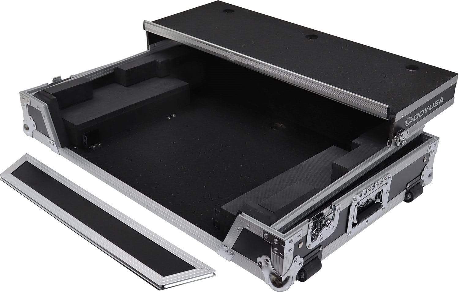 Odyssey FZGSDDJ1000W1 Glide Case for Pioneer DDJ-1000SRT with 1U Rack - ProSound and Stage Lighting