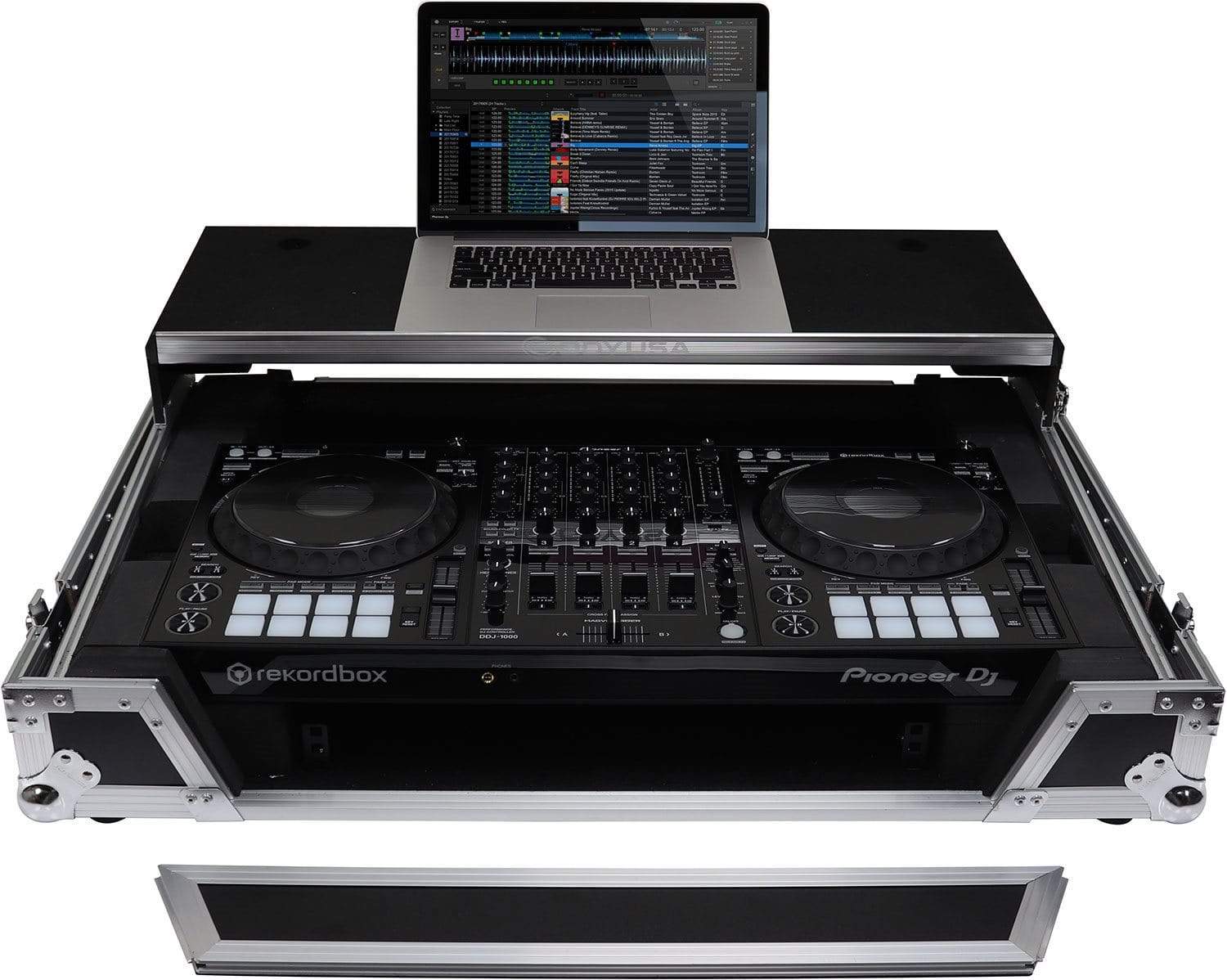 Odyssey FZGSDDJ1000W1 Glide Case for Pioneer DDJ-1000SRT with 1U Rack - ProSound and Stage Lighting