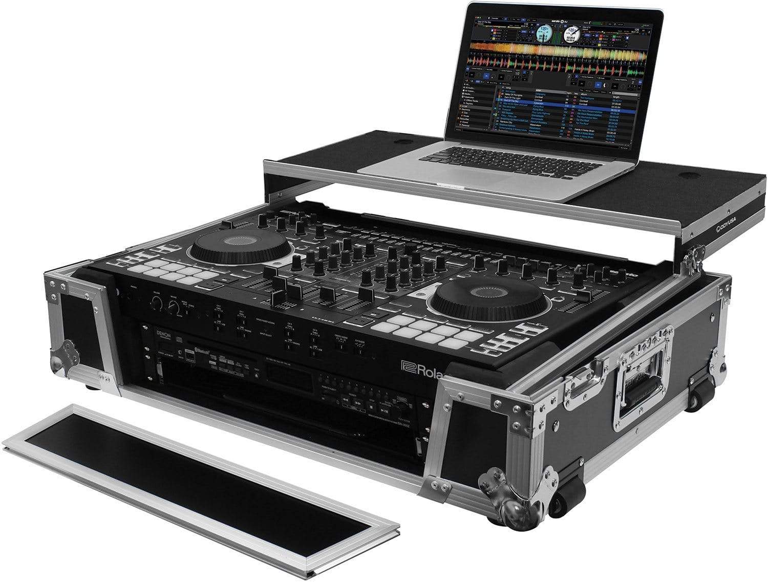 Odyssey FZGSDJ808W2 Glide Case for Roland DJ-808 with 2U Rack - ProSound and Stage Lighting