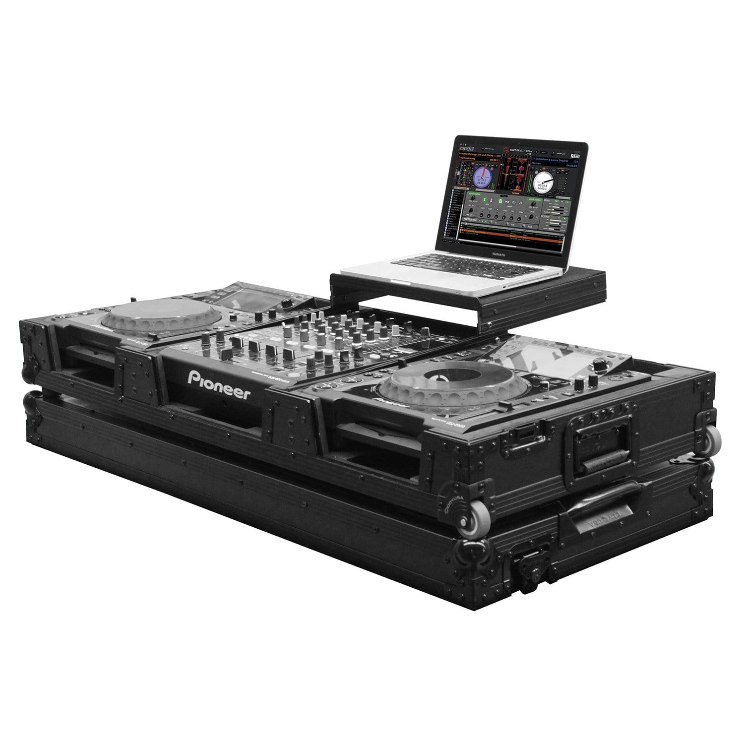 Odyssey FZGSL12CDJWBL Black Label Glide CDJ Coffin for 12 Inch Mixer - ProSound and Stage Lighting