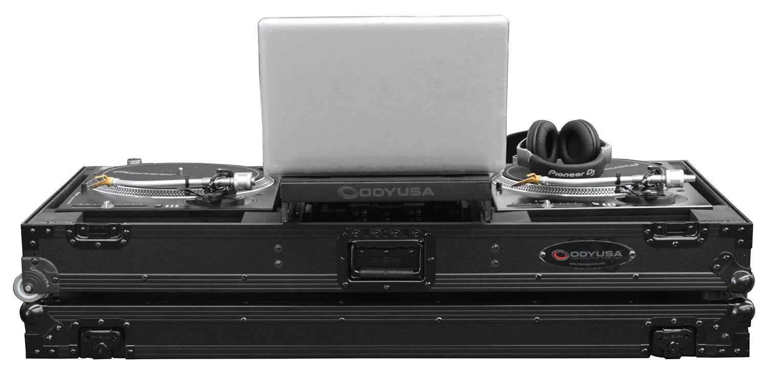 Odyssey FZGSLBM10WBL Glide DJ Coffin for 10-Inch Mixer and 2 Turntables - ProSound and Stage Lighting