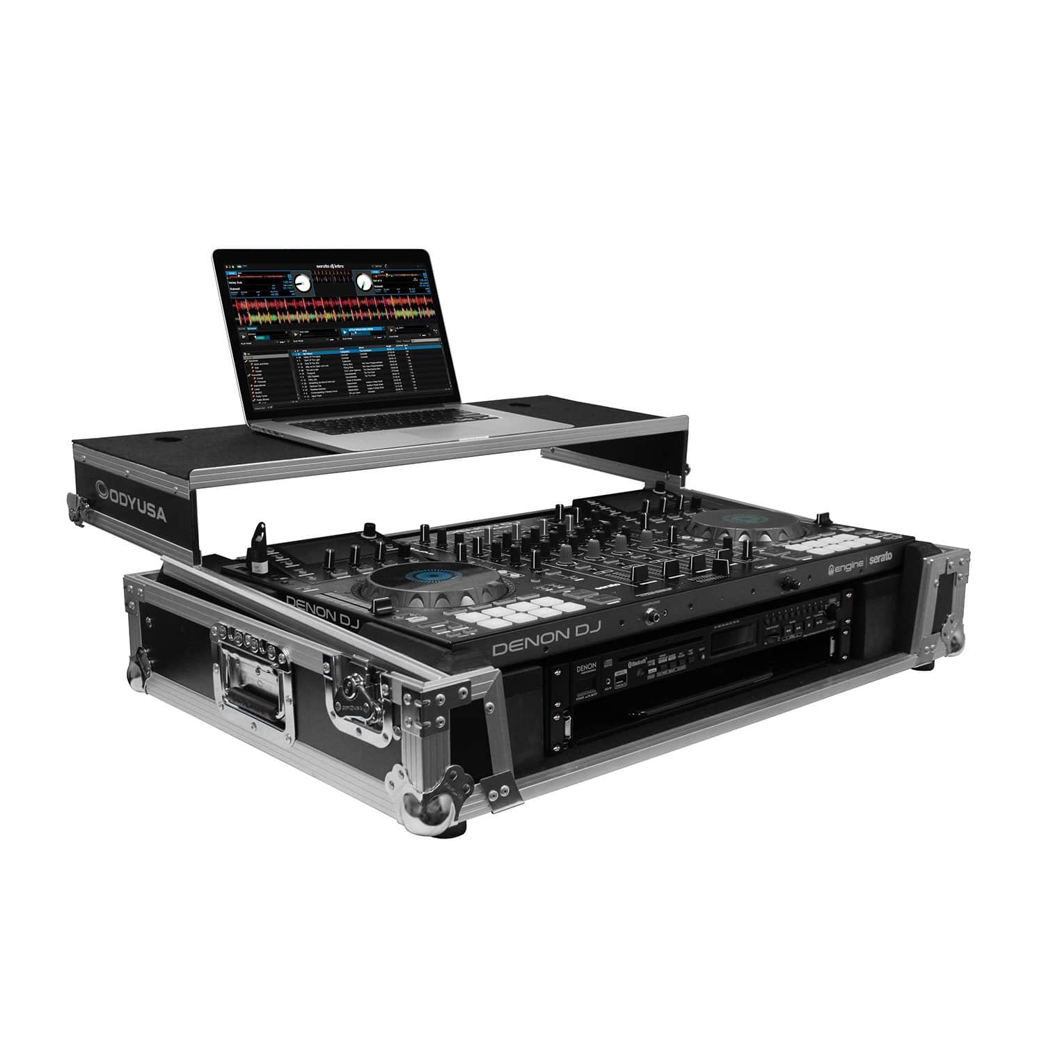 Odyssey FZGSMCX8000W2 Glide Case for Denon MCX8000 with 2U Rack - ProSound and Stage Lighting