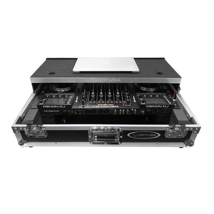 Odyssey FZGSMCX8000W2 Glide Case for Denon MCX8000 with 2U Rack - ProSound and Stage Lighting