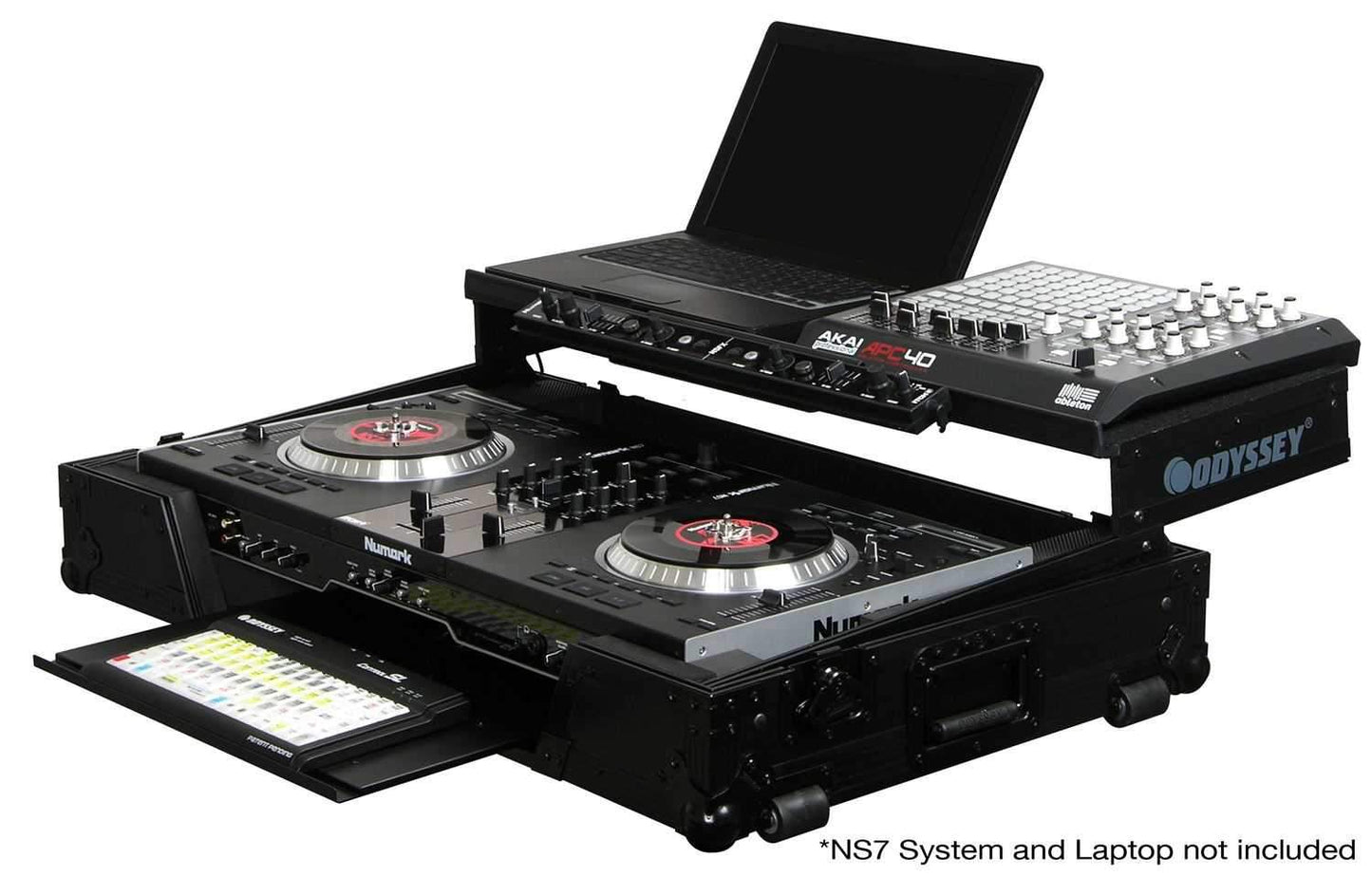 Odyssey Numark NS7 NS7FX DJ Case with Laptop Tray - ProSound and Stage Lighting