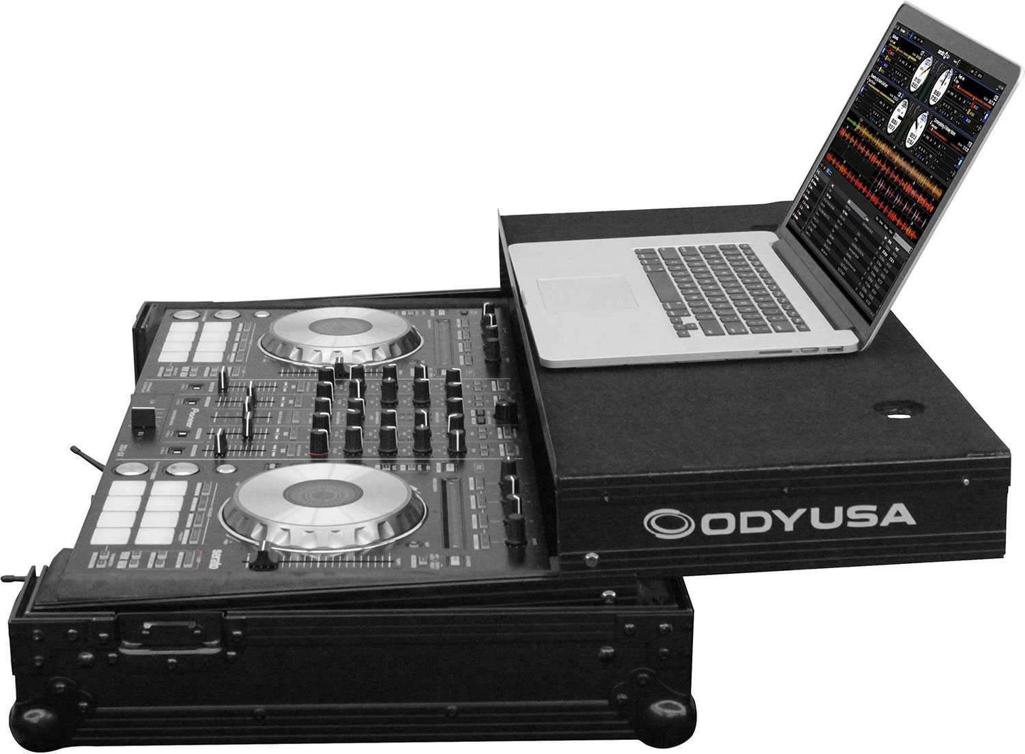 Odyssey FZGSPIDDJSX2BL Black Glide Case for DDJ-SX3 with 1U Rack Space - ProSound and Stage Lighting