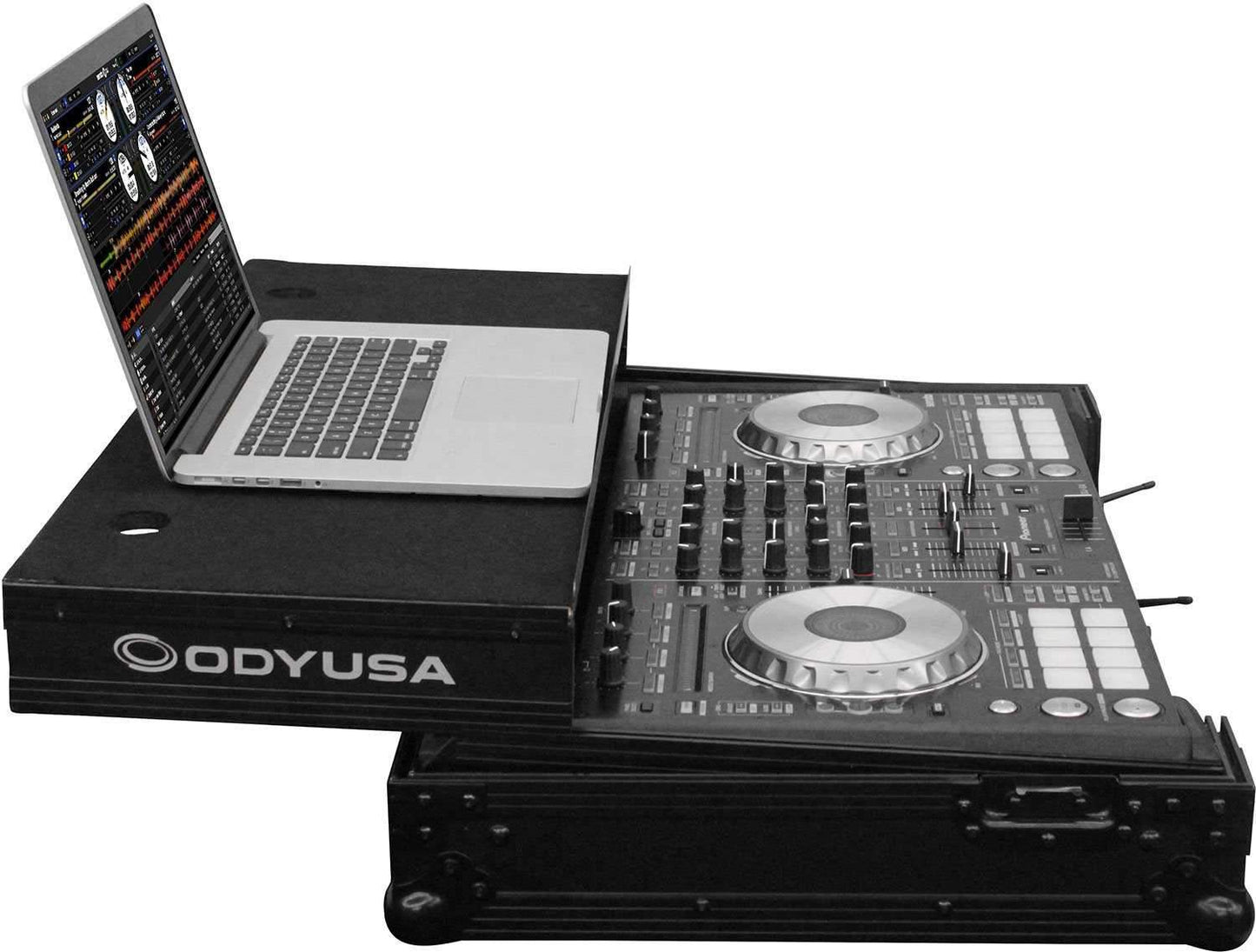 Odyssey FZGSPIDDJSX2BL Black Glide Case for DDJ-SX3 with 1U Rack Space - ProSound and Stage Lighting