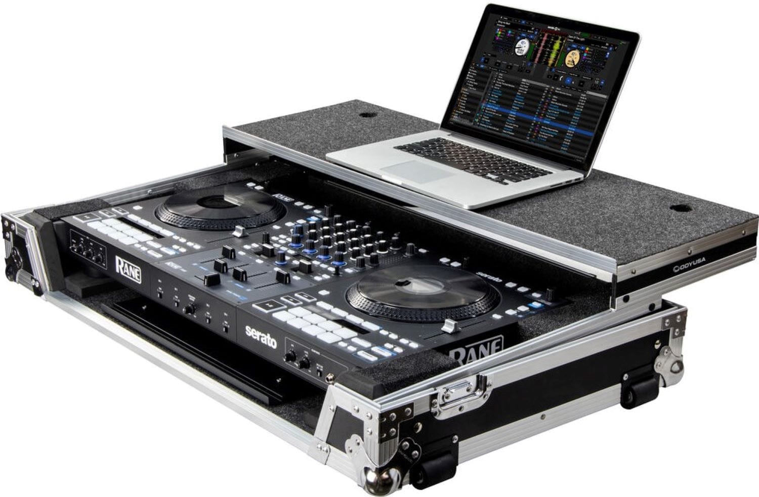 Odyssey RANE FOUR Flight Case with Glide Tray and Platform - PSSL ProSound and Stage Lighting