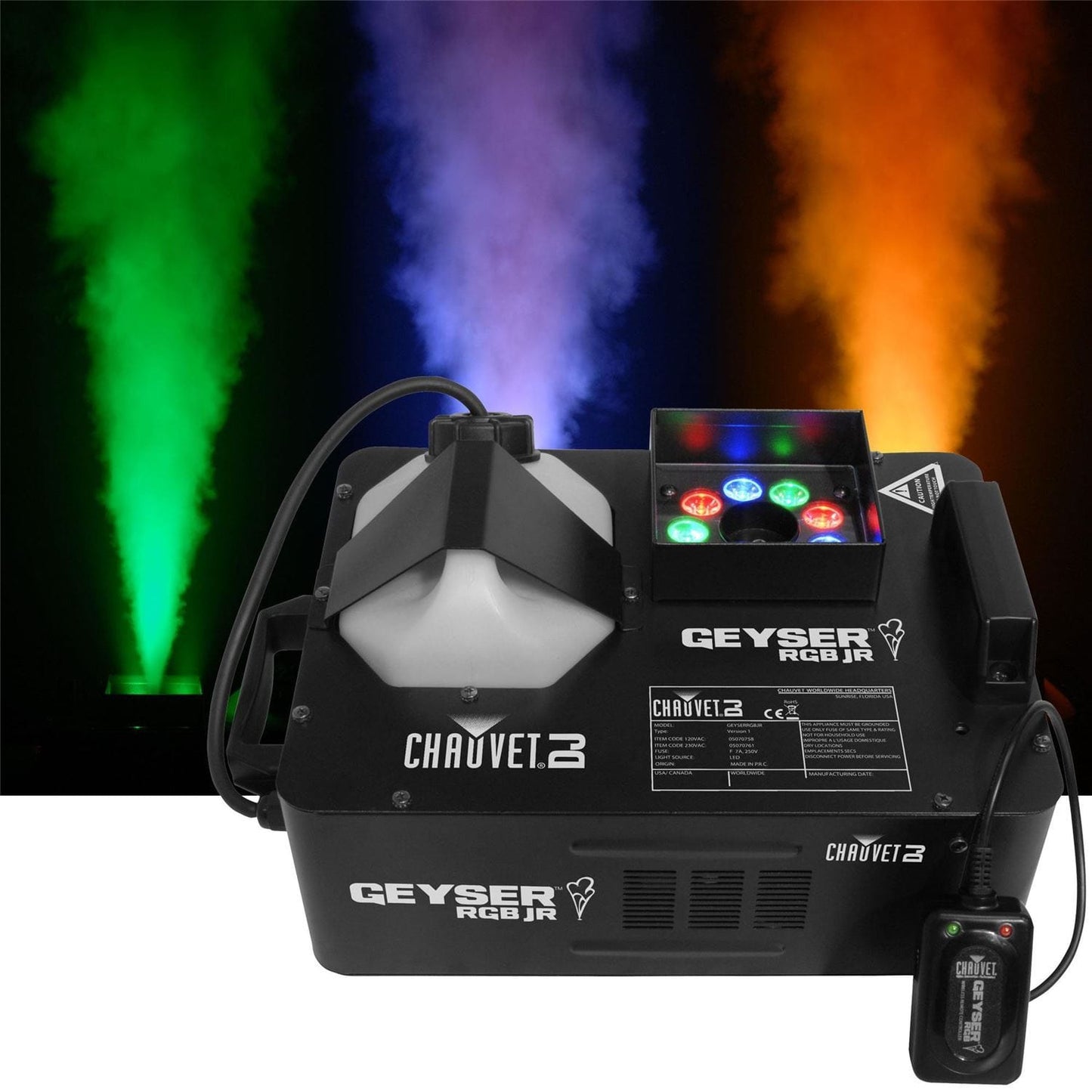 Chauvet Geyser RGB JR LED Light & Fog Machine - ProSound and Stage Lighting