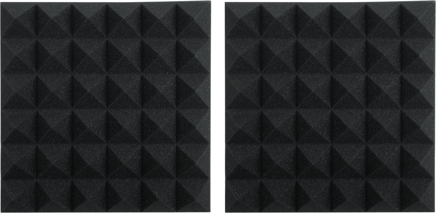 Gator GFW-ACPNL1212PCHA-2PK Pair of 12x12x2-inch Pyramid Foam Charcoal - PSSL ProSound and Stage Lighting