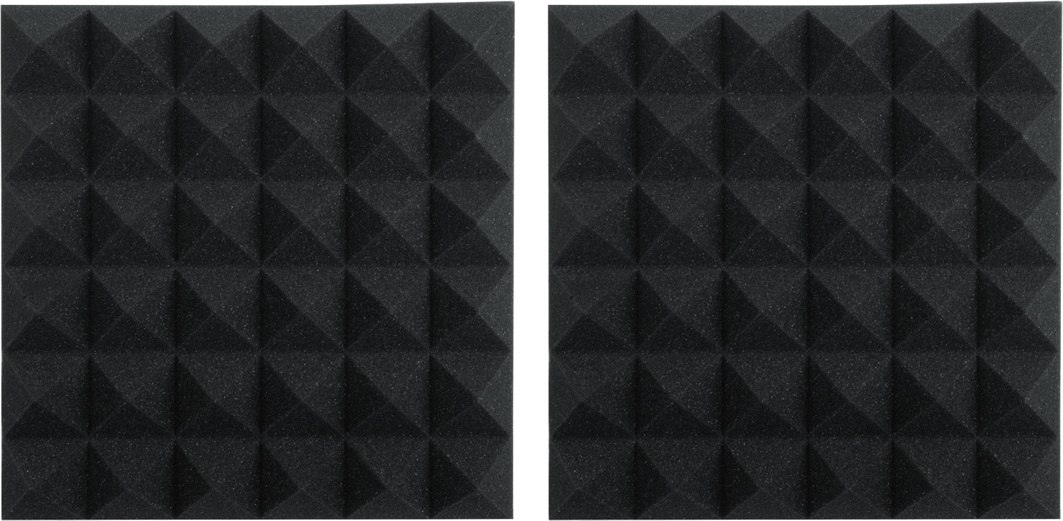 Gator GFW-ACPNL1212PCHA-2PK Pair of 12x12x2-inch Pyramid Foam Charcoal - PSSL ProSound and Stage Lighting