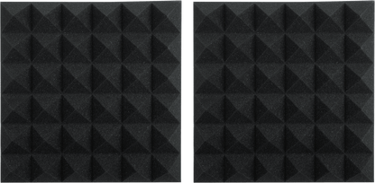 Gator GFW-ACPNL1212PCHA-2PK Pair of 12x12x2-inch Pyramid Foam Charcoal - PSSL ProSound and Stage Lighting